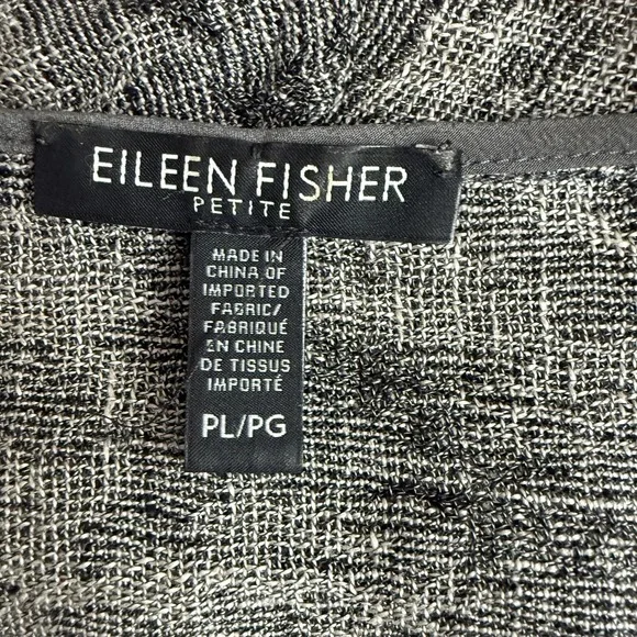 Eileen Fisher Jacket Womens Petite Large Gray Linen Silk Trim Kimono Tie Front - Picture 3 of 9